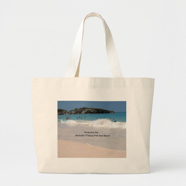 Grand Tote Bag La plage de sable rose des Bermudes (Devant)