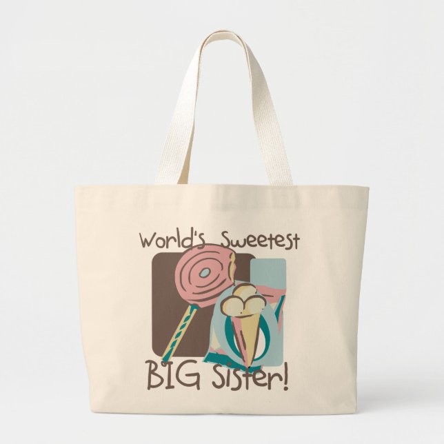 Grand Tote Bag La plus douce des grandes soeurs du monde (Devant)