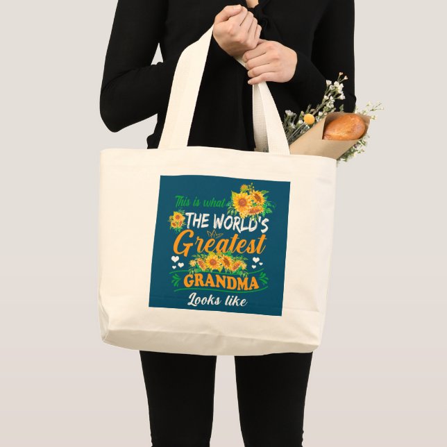 Grand Tote Bag La plus grande grand grand-mère du monde ressemble (Devant (produit))