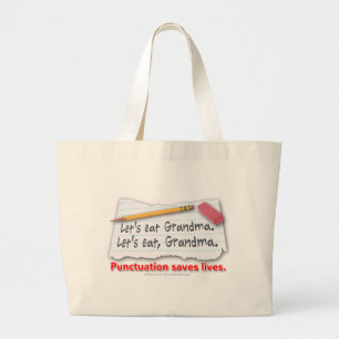Grand Tote Bag La ponctuation sauve les vies