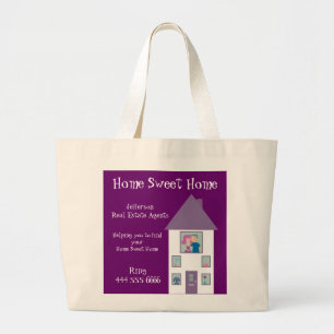 Grand Tote Bag La publicité à la maison douce de vraie maison