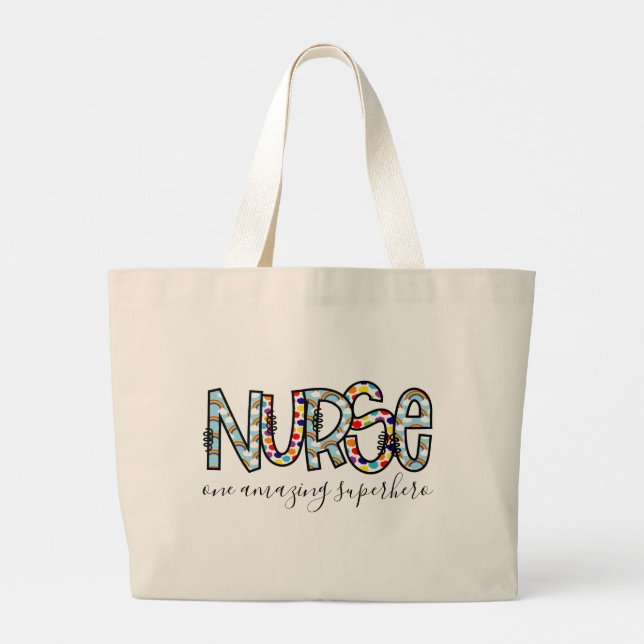 Grand Tote Bag La typographie moderne du super-héros Extraordinai (Dos)