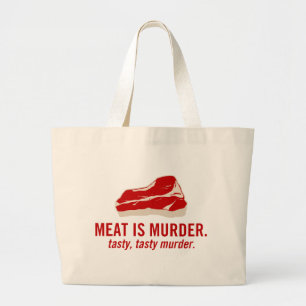 Grand Tote Bag La viande est meurtre, meurtre savoureux