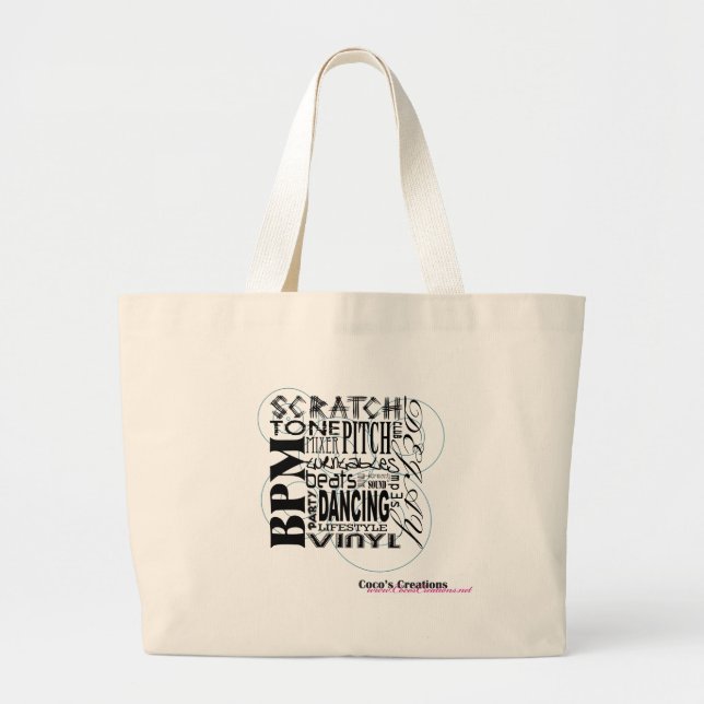 GRAND TOTE BAG LA VIE FOURRE-TOUT DU DJ (Devant)