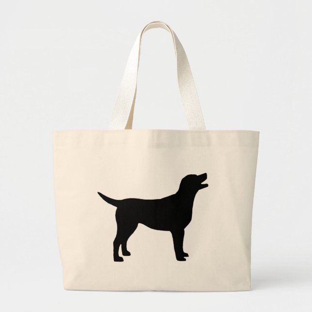 Grand Tote Bag Labrador retriever (dans le noir) (Devant)