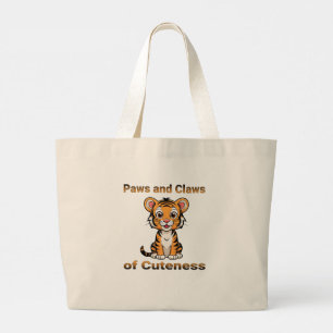 Grand Tote Bag L'allure de la mignonne chemise Tiger
