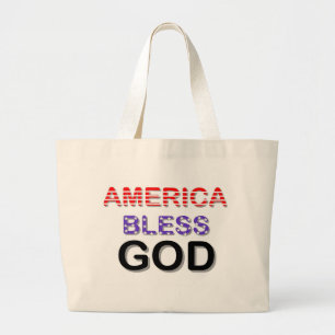 Grand Tote Bag L'Amérique bénissent Dieu