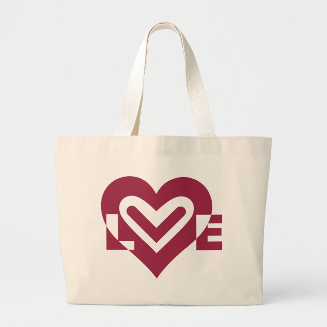 Grand Tote Bag L'amour dans le vin pourpre (Devant)