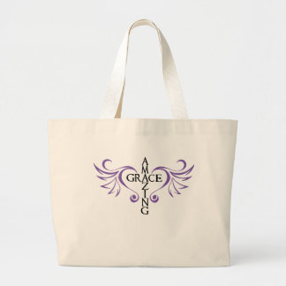 Grand Tote Bag L'amour extraordinaire de croix de grâce s'envole