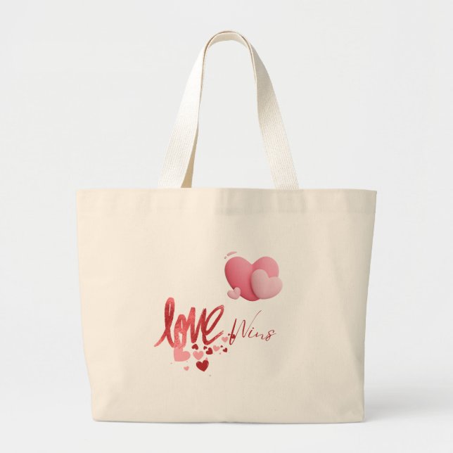 Grand Tote Bag L'amour gagne (Devant)