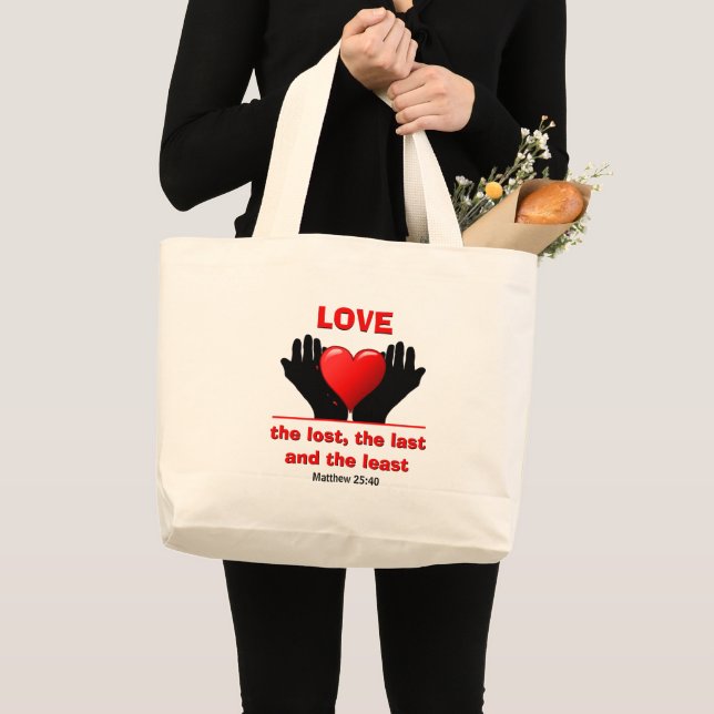 Grand Tote Bag L'AMOUR PERDU DU chrétien Inspirationnel (Devant (produit))