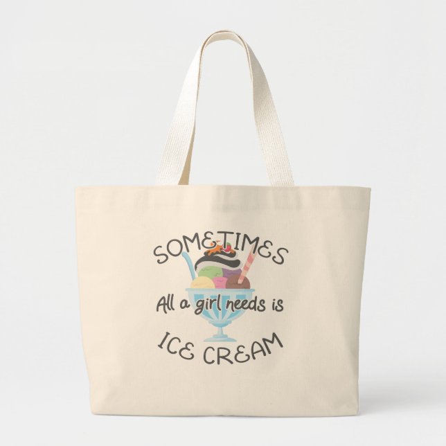 Grand Tote Bag L'Amoureux De La Glace A Parfois Besoin D'Une Fill (Devant)