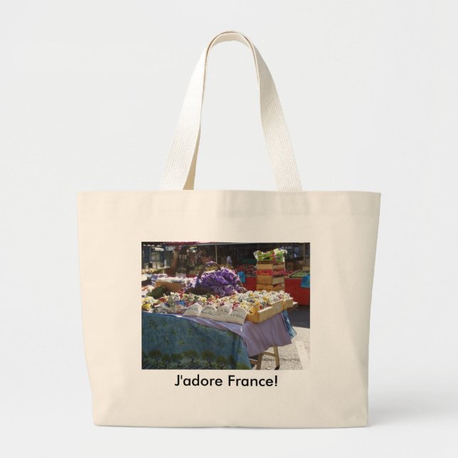 Grand Tote Bag Lavande, J'adore France ! (Devant)