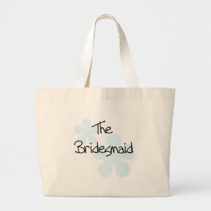 Grand Tote Bag Le bleu fleurit la demoiselle d'honneur