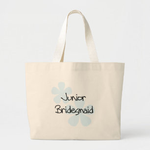 Grand Tote Bag Le bleu fleurit la demoiselle d'honneur de Jr.