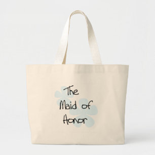 Grand Tote Bag Le bleu fleurit la domestique de l'honneur