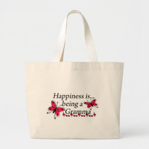 Grand Tote Bag Le bonheur est un PAPILLON de Gramma