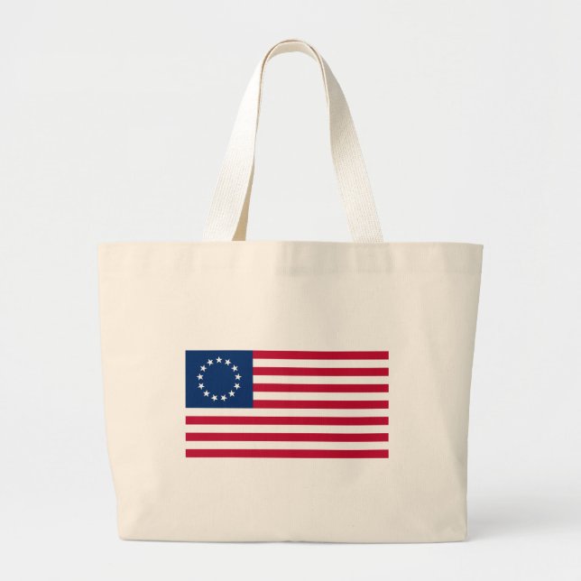 Grand Tote Bag Le Cercle des étoiles, drapeau américain par Betsy (Devant)