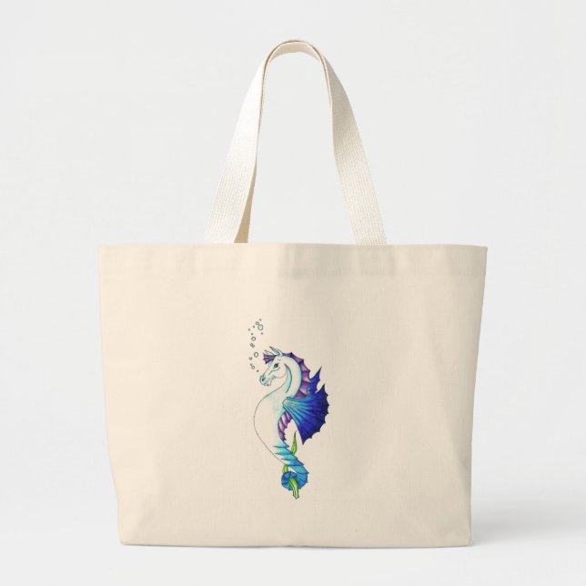 Grand Tote Bag Le Cheval Bleu De L'Eau (Devant)