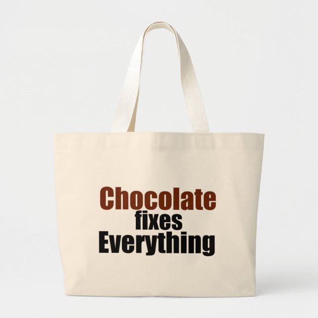 Grand Tote Bag Le chocolat répare tout (Devant)