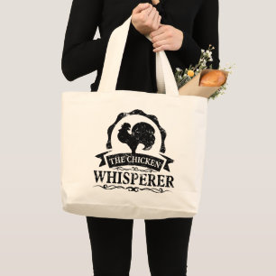 Grand Tote Bag Le Chuchoteur de Poulets Drôle