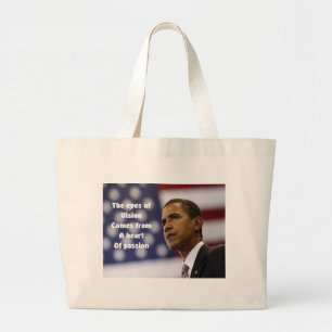 Grand Tote Bag Le coeur de passion de Barack Obama