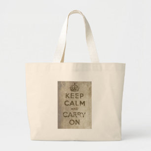 Grand Tote Bag Le cru gardent le calme et continuent