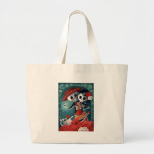 Grand Tote Bag Le jour des amants squelettiques morts