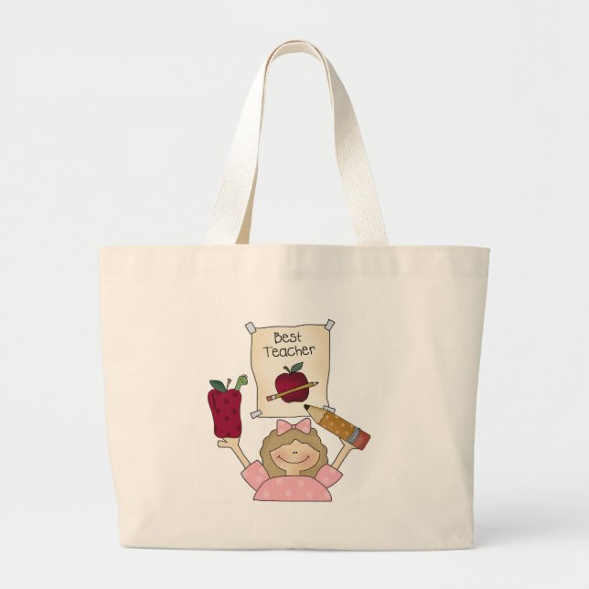 Grand Tote Bag Le meilleur professeur de fille (Devant)