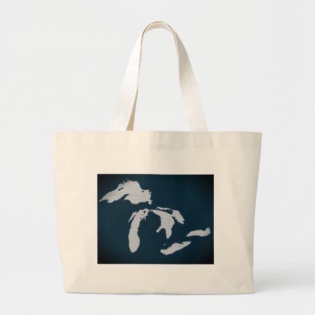 Grand Tote Bag Le Michigan et les Great Lakes (Devant)