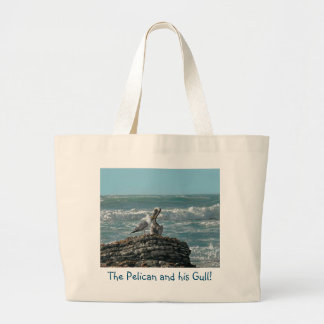 Grand Tote Bag Le Pélican et sa Mouette !
