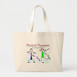 Grand Tote Bag Le personnages en allumettes de physiothérapeute