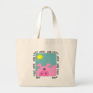 Grand Tote Bag Le porc indique krouik-krouik des T-shirts et des