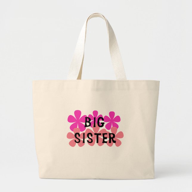 Grand Tote Bag Le rose fleurit la grande soeur (Devant)