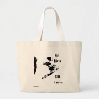 Grand Tote Bag le ski aiment une fille
