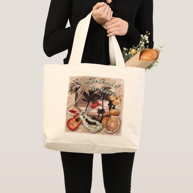 Grand Tote Bag Le son des îles (Devant (produit))