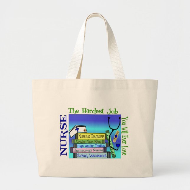 Grand Tote Bag "Le travail le plus dur soignant vous aimerez (Devant)