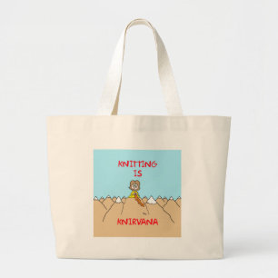 Grand Tote Bag le tricot est gourou de knirvana