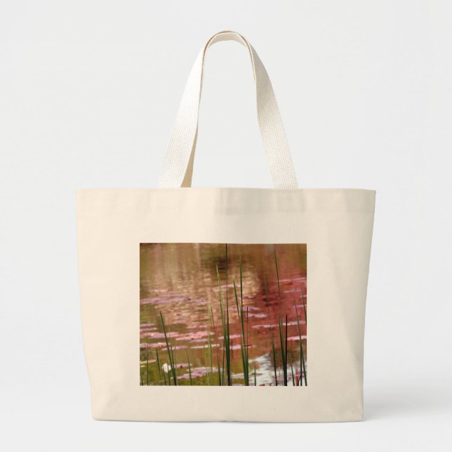 Grand Tote Bag L'eau à travers les roseaux (Devant)
