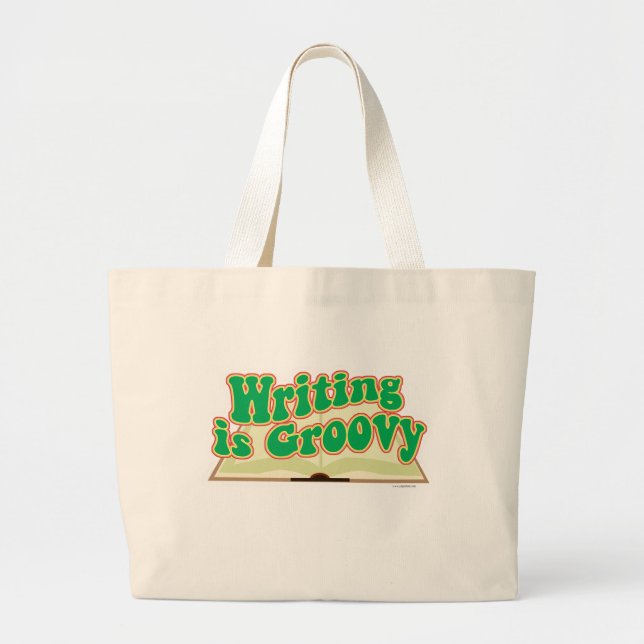 Grand Tote Bag L'écriture est Super Retro Auteur Dessin amusant (Devant)