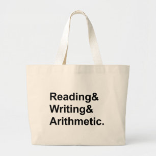 Grand Tote Bag Lecture Écriture Arithmétique   Les 3 R de l'école