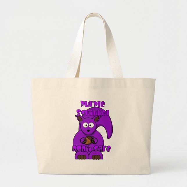 Grand Tote Bag L'écureuil pourpre s'en fiche (Devant)