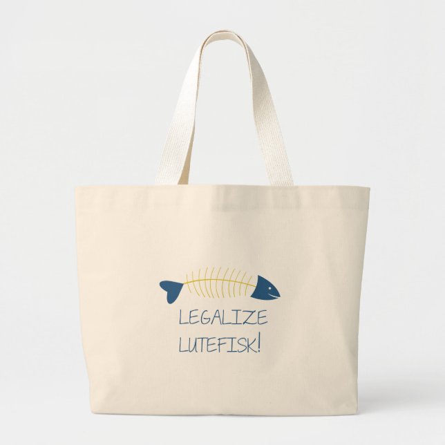 Grand Tote Bag Légaliser le poisson lutefisk (Devant)