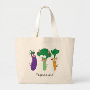 Grand Tote Bag Légumes Bulls Joli Cartoon pour enfants