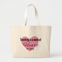 Grand Tote Bag L'Enseignement Est Une Oeuvre De Cardiaque Fourre-