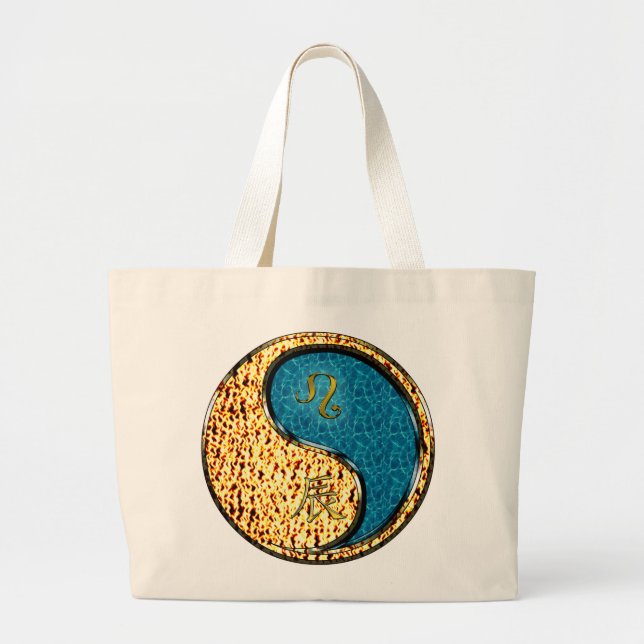 Grand Tote Bag Léo et Dragon d'eau (Devant)