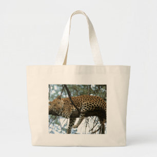 Grand Tote Bag Léopard posé dans l'arbre