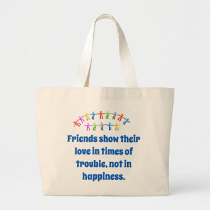 Grand Tote Bag Les Amis Montrent Leur Amour - Citation D'Amitié