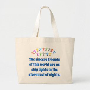 Grand Tote Bag Les Amis Sincères De Ce Monde - Amitié Quo