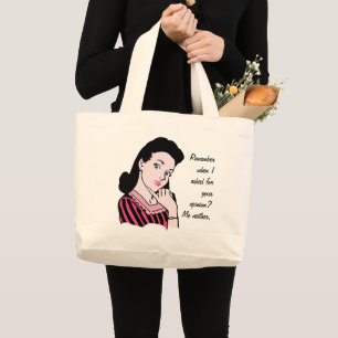 Grand Tote Bag les années 50 Femme Sarcasme